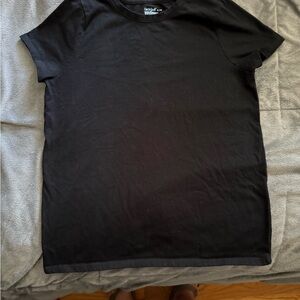 Black Short Sleeve Tee, Girls XL (14)